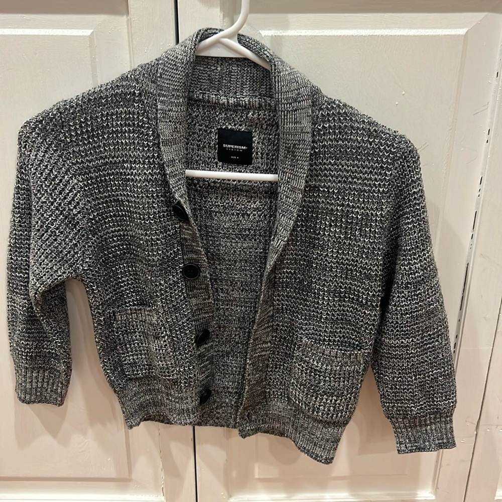 Boys 4T black and white cardigan